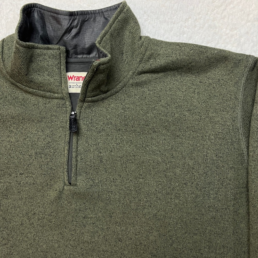 Wrangler Fleece Pullover Mens 2XL Green Authentics Quarter Zip ZHGZBG1 Sweater